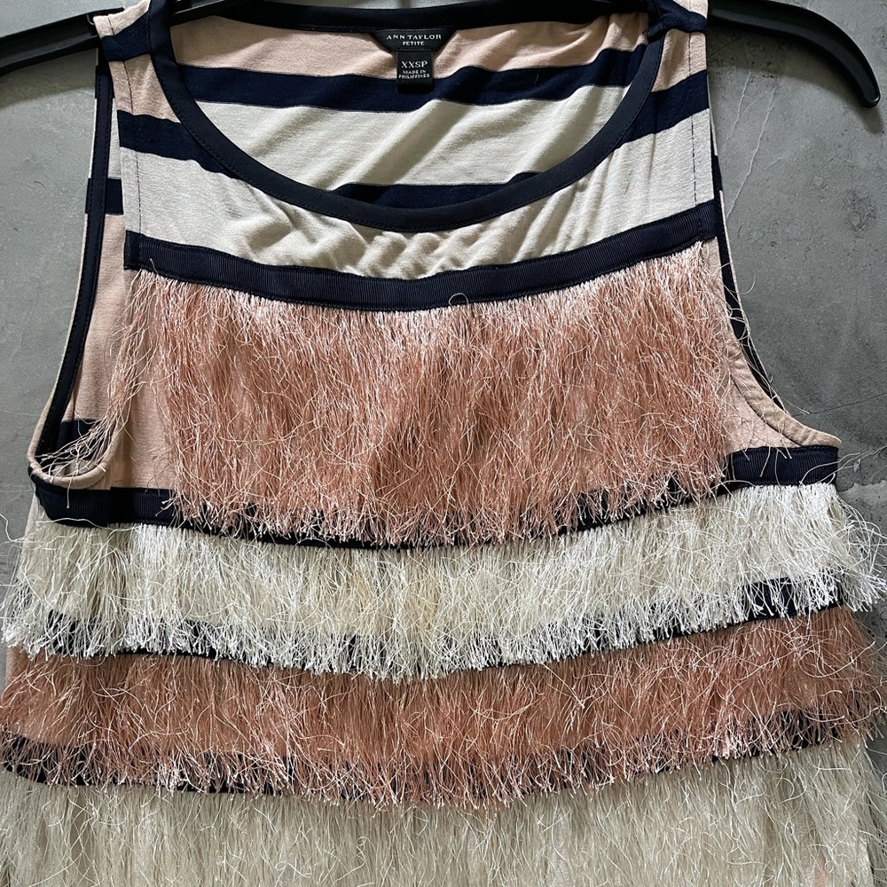 Ann Taylor ostrich feather tank